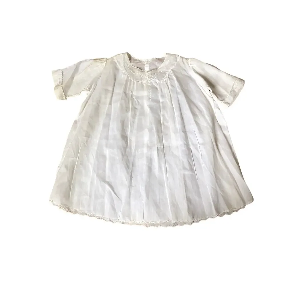 Vintage handmade Embroidered Dresses pink & white 12-18 months